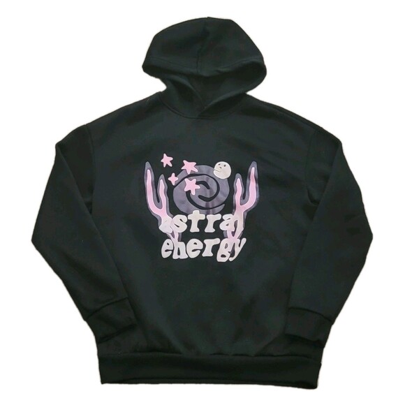 Shein Hoodie Adult Size S Black Astra Energy Grapic Print Pullover - Picture 2 of 13